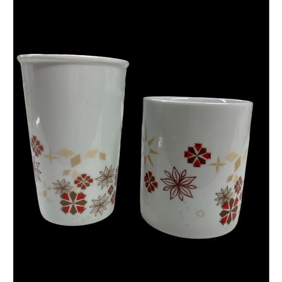 STARBUCKS Christmas 2013 Holiday Red Snowflakes Coffee Mugs‎ Cups - Picture 6 of 7